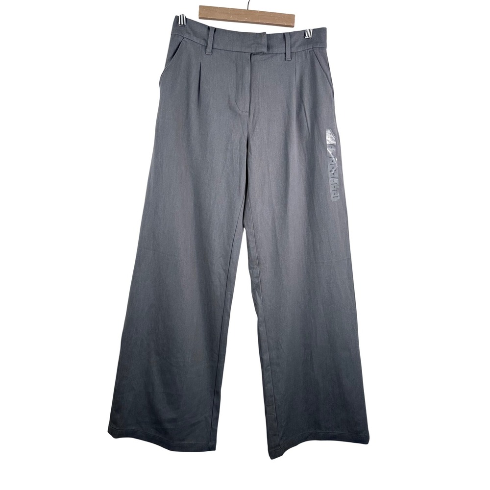 American Eagle‎ Wide Leg Trouser pants sz 2 Gray High-Rise pleated money preppy
